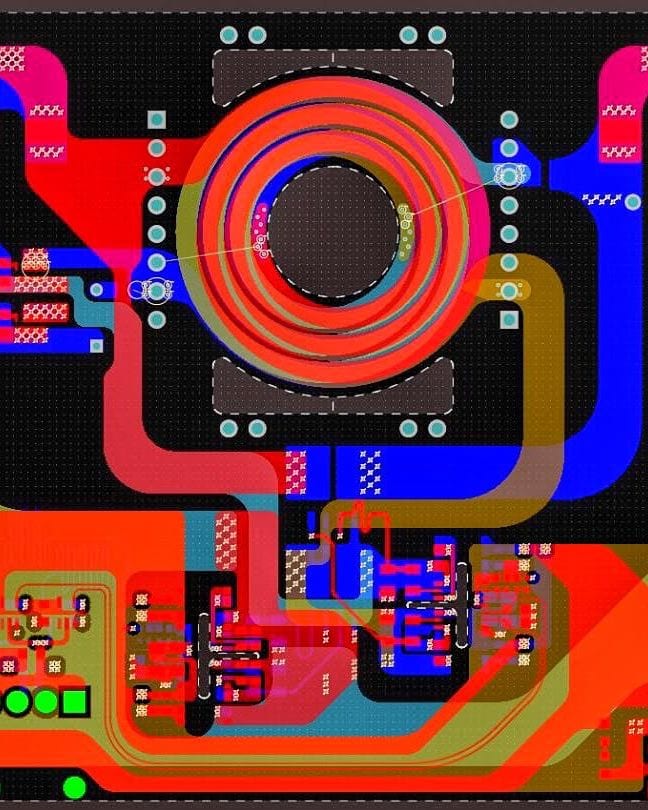 Multilayer power board layout on screen