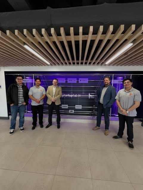 Engineering team during a site visit at the startuplab.01 facility